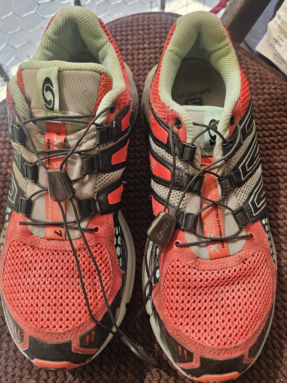 Salomon XR Mission Women's Trail Running Shoes Red Coral Contagrip Size 7.5
.